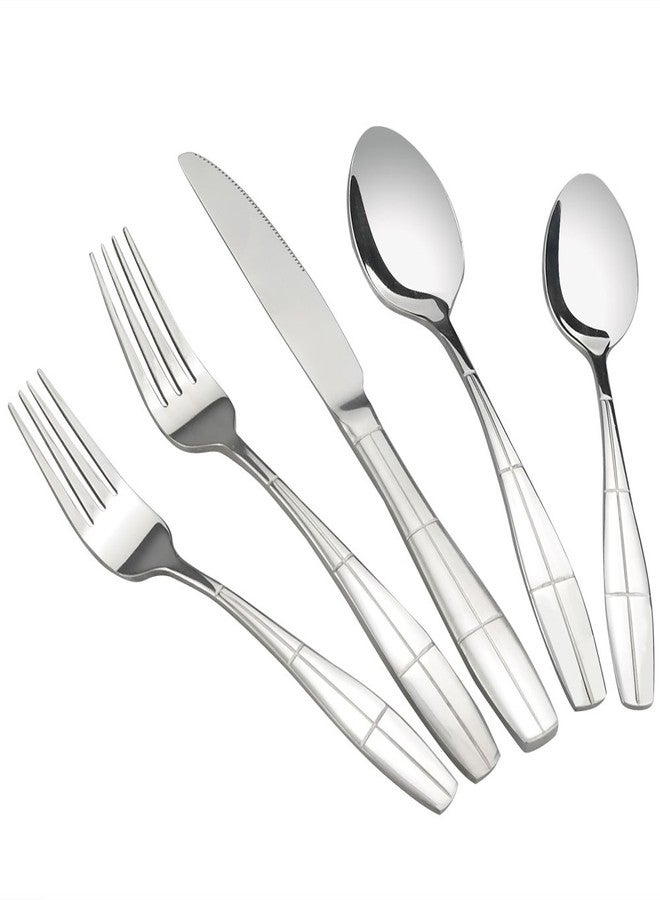 Eagrye 60-Piece Flatware Set, Stainless Steel Silverware Cutlery, Service for 12 - Image 1